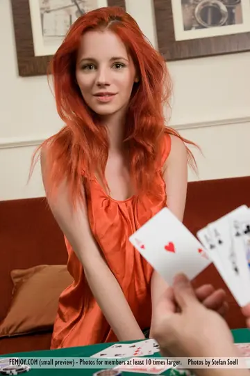 Thick European Redhead Sheds Her Clothes and Rolls in Poker Chips