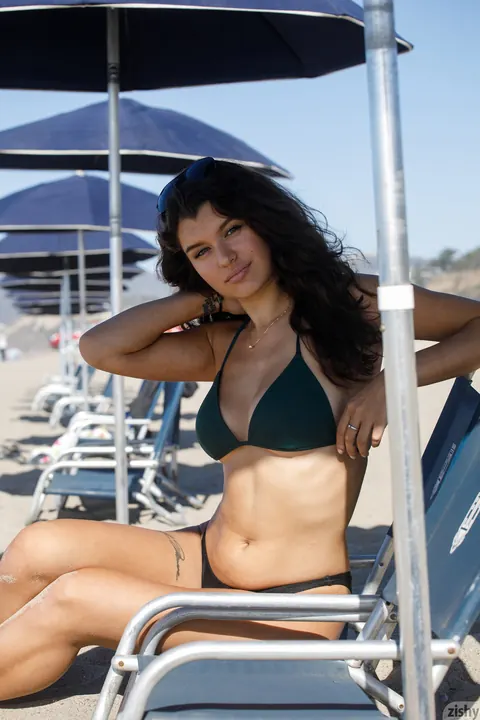 Busty Brunette Poses in a Bikini Outdoors – photo 12 of 13