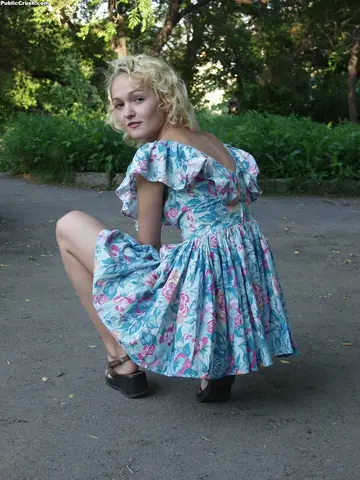 Lesbians in Skirts Lick and Finger Hairy Pussies Outdoors