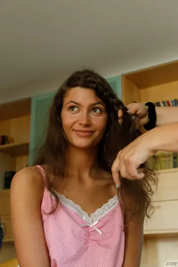 Shyla Volbeck – Brunette Eases Her Straps Off Her Shoulders