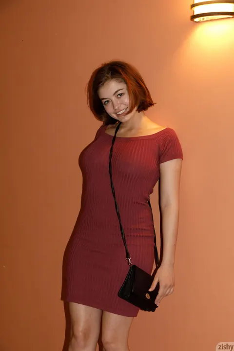Aria Sky: Redhead in Panties Spreads Her Legs Wide – photo 4 of 12
