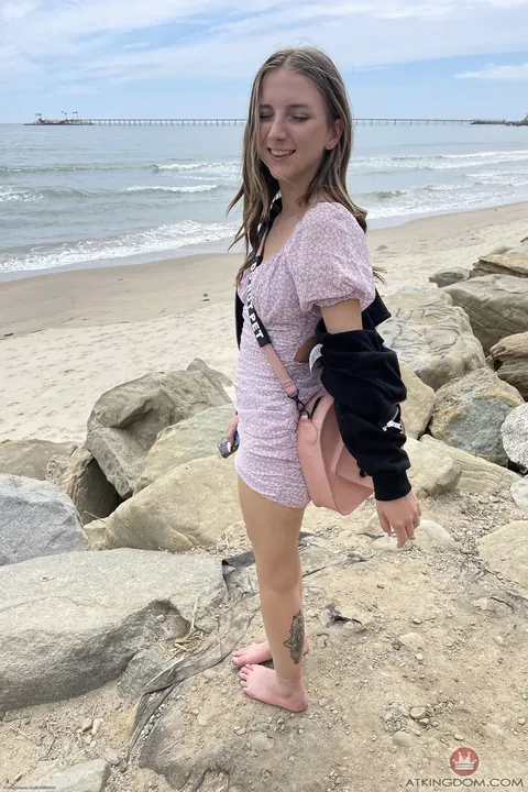 Macy Meadows: Hairy Blonde Babe Spreads in Her Skirt on the Beach – photo 18 of 20