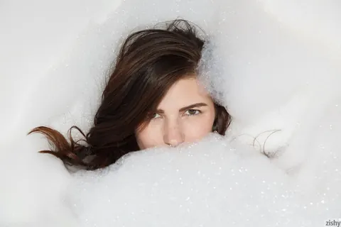 Murphy Ott: Brunette Poses Nude in a Bubble Bath – photo 8 of 12