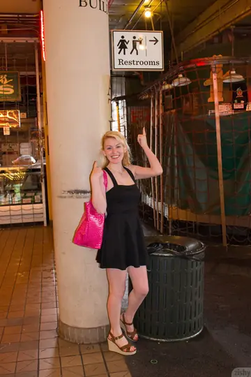 Wynn Leonard – Petite Blonde Lifts Her Skirt Outdoors