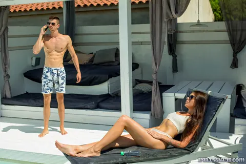 Verona Sky: Russian Brunette Takes Anal Poolside – photo 9 of 21
