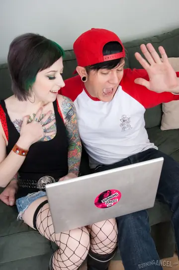 Skinny Tattooed Brunette Gets Fucked and Spreads Her Legs