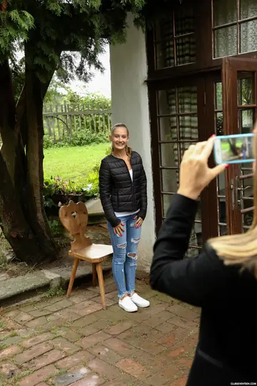 Tiffany Tatum – Two European Women Undress from Jeans for Lesbian Sex on a Garden Patio