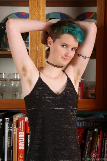 Tall Thick Babe Strips Off Her Lingerie to Reveal Hairy Pits and Pussy