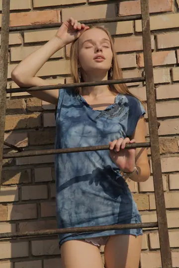 Blonde Strips Out of Her Dress and Shows Her Hairy Pussy Outdoors