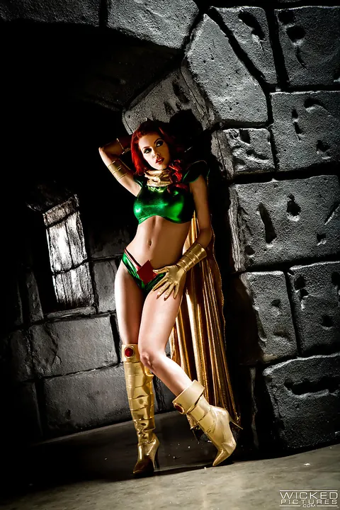 Britney Amber: Busty Redhead in Cosplay Costume and Boots Spreads – photo 6 of 16