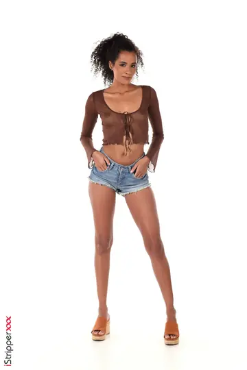 Mia Nix – Slim Latina in Jeans and Heels Strips to Panties