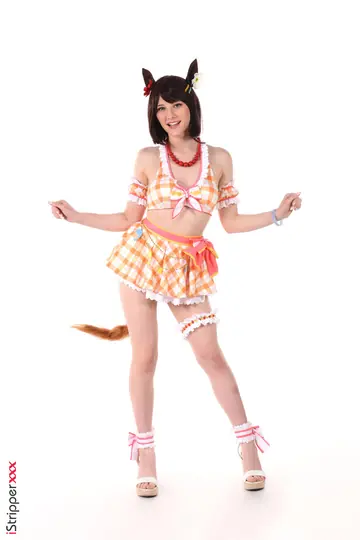 Melody Marks – PAWG in Costume and Heels Strips and Masturbates with a Dildo
