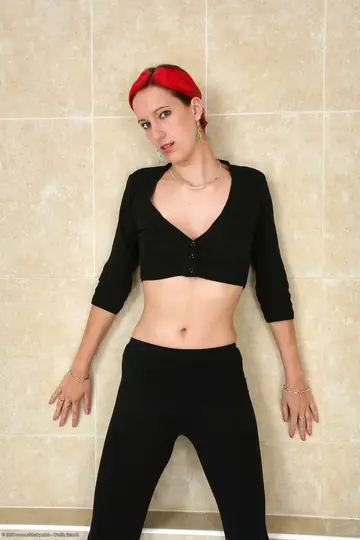 Sadie Matthews – Tall Slim Brunette Undresses and Shows Her Hairy Pussy