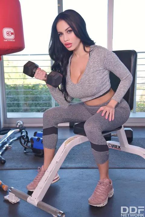 Victoria June: Latina with Enhanced Tits Sucks Cock and Gets Jizzed On – photo 1 of 17