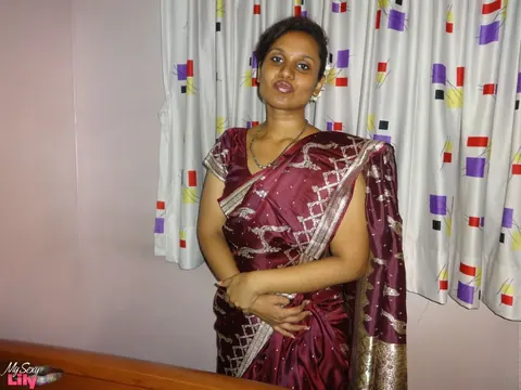 Busty Indian BBW Strips to Black Lingerie – photo 7 of 16