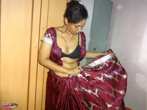 Busty Indian BBW Strips to Black Lingerie – photo 13 of 16