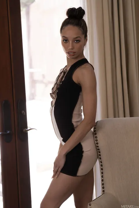 Alexis Tae: Ebony Brunette Strips and Poses Nude – photo 1 of 21