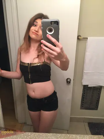 Brunette in Lingerie and Socks Takes Nude Mirror Selfies