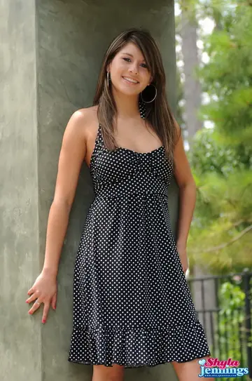 Slim Brunette Flashes Her Big Natural Tits and Bares Her Ass Outdoors
