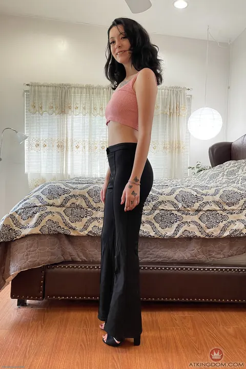 Corra Cox: Petite Tattooed Brunette Spreads Her Pussy – photo 1 of 21