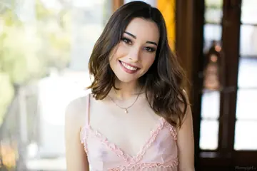 Aria Lee – Asian Brunette Strips Out of Her Lingerie and Heels, Spreads Her Hairy Pussy