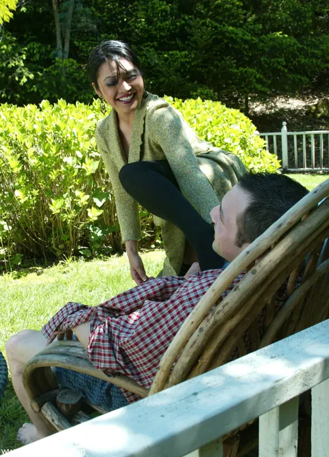 Mika Tan: Busty Asian MILF Dominates Bound Man Outdoors – photo 14 of 16