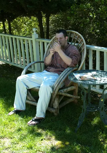 Busty Asian MILF Dominates Bound Man Outdoors
