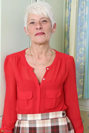 British Granny Strips Out of Her Lingerie and Stockings