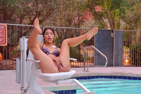 Melody Wylde: Petite Asian Brunette Strips Out of Her Bikini Outdoors – photo 13 of 20