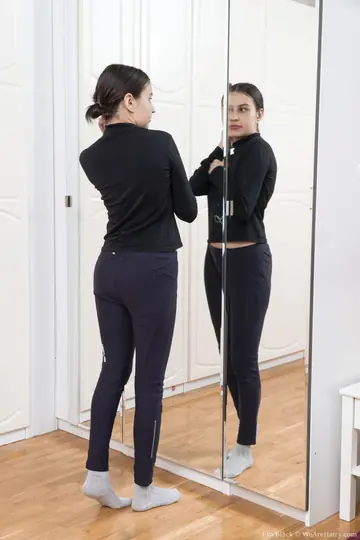 Slim Hungarian MILF Strips Out of Her Yoga Pants and Spreads Her Hairy Pussy