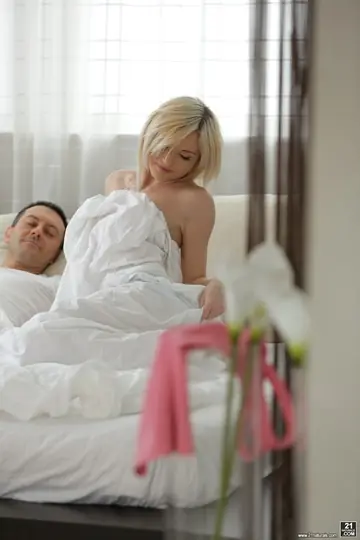 Hungarian Blonde Sucks Cock and Gets Fucked on the Sofa