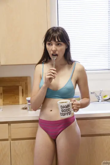 Debbie Vogel – Pale Brunette in Glasses Strips Out of Her Lingerie and Panties