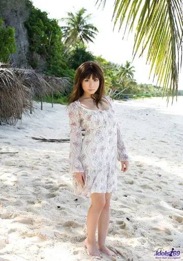 Aya Hirai – Busty Japanese MILF Strips Out of Her Bikini on the Beach