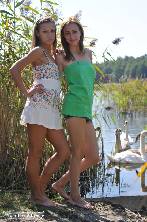 Slim Lesbians Strip and Grind on a Dock Blanket – photo 1 of 20