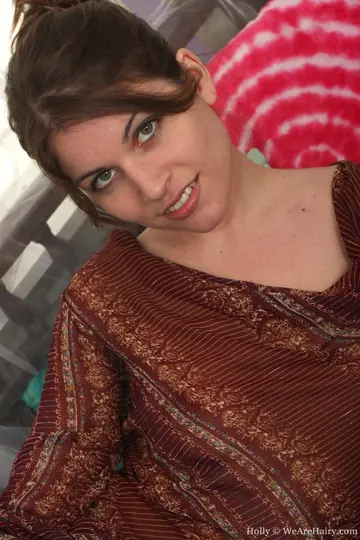 Amateur Brunette with Piercings Shows Her Hairy Pussy