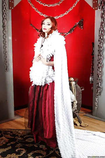 Romi Rain – Curly Redhead MILF Undresses Out of Her Red Dress