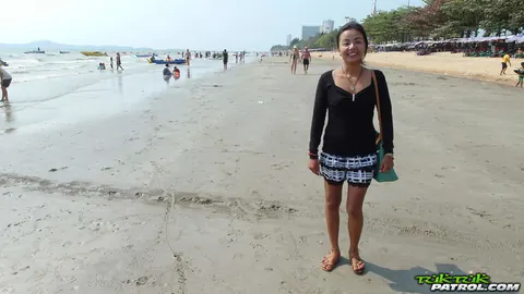 Hairy Thai MILF Rides Bareback on the Beach – photo 1 of 16
