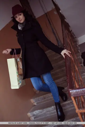 European Babe Strips to Thigh-High Socks and Spreads Her Shaved Pussy