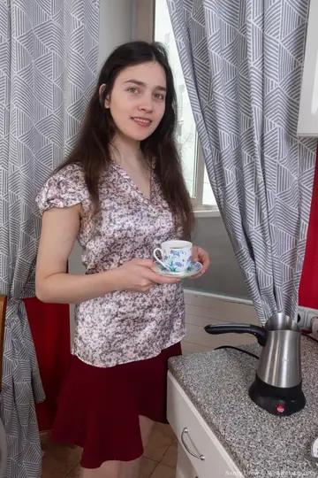Nancy Drew – Brunette Amateur Strips Out of Her Skirt and Spreads Her Hairy Pussy