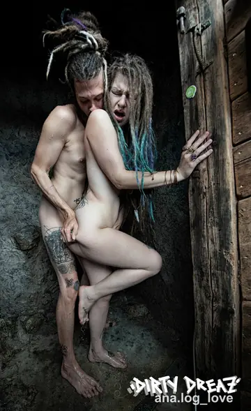 Tattooed Pigtailed Woman in Glasses Takes Anal Doggy Style in the Shower