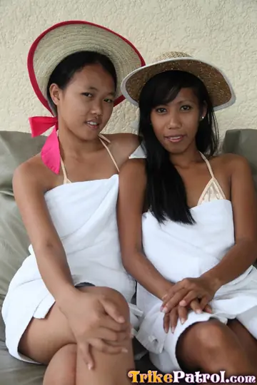 Mayka – Two Filipina Brunettes Strip Out of Bikinis for Lesbian Fingering and Licking