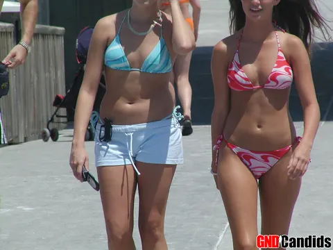 Babe in a Bikini and Shorts Poses on the Beach – photo 8 of 12