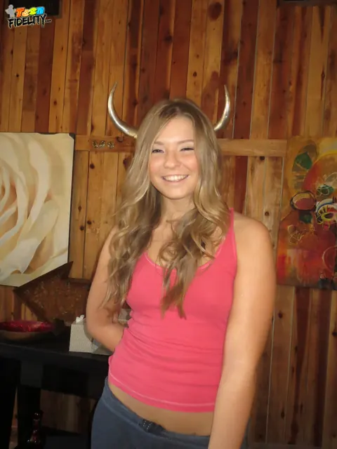 Melissa May: BBW Blonde in Shorts and Socks Strips and Poses – photo 12 of 16