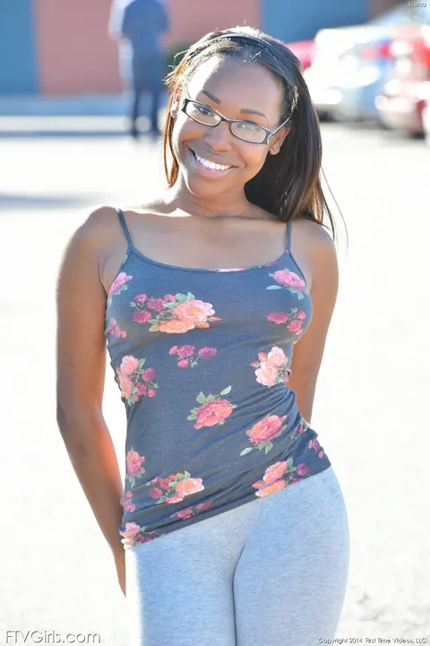 Ashton Devine: Ebony Brunette Undresses and Fingers Herself Outdoors – photo 1 of 16