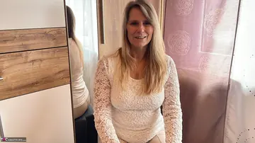 Sweet Susi – Blonde MILF in Leather Lingerie and Heels Takes Anal
