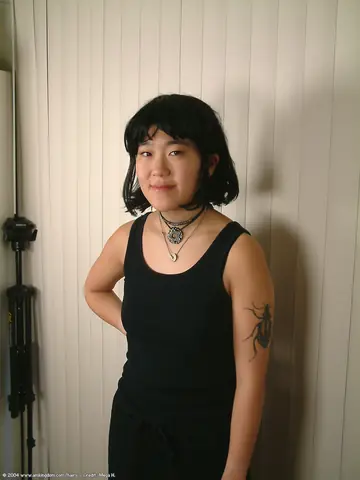 Asian MILF in Shorts Strips and Spreads Her Hairy Pussy