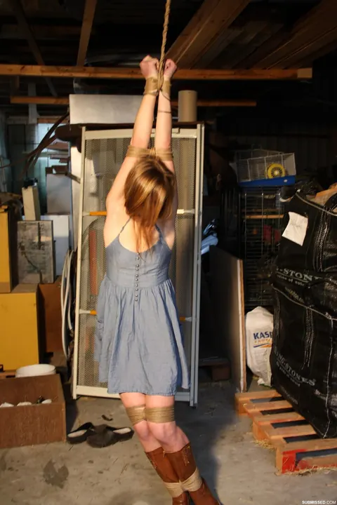 Bound Woman Stripped Naked and Slapped in Restraints – photo 17 of 21