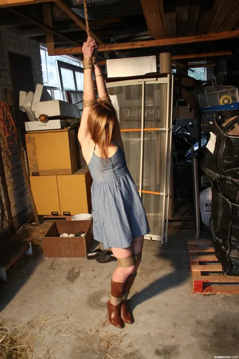 Bound Woman Stripped Naked and Slapped in Restraints – photo 2 of 21