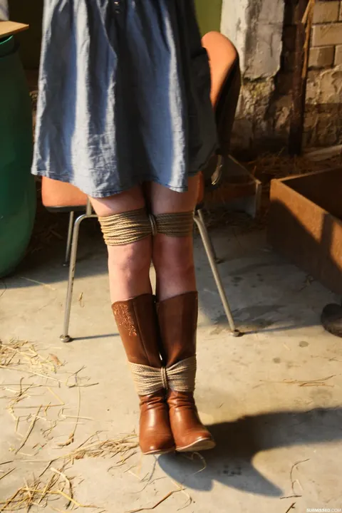 Bound Woman Stripped Naked and Slapped in Restraints – photo 14 of 21