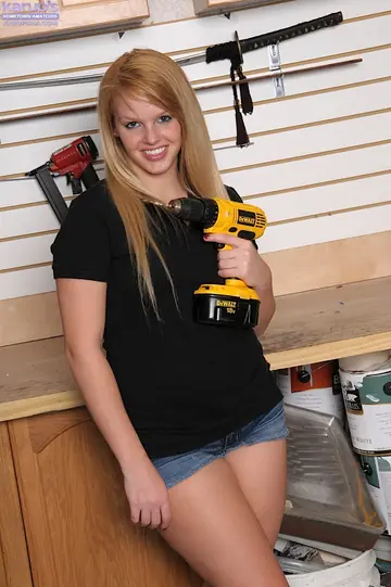 Brianna Dallas – Busty Blonde with Pierced Nipples Sheds Her Lingerie in the Kitchen